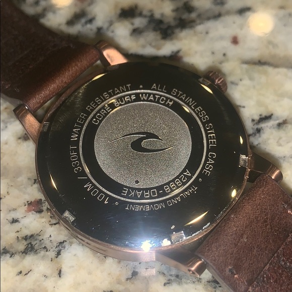 NWT Men’s RipCurl Drake Leather Gunmetal Watch - Picture 4 of 7